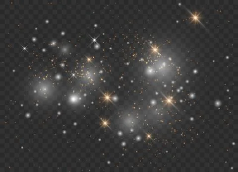 Light glow effect stars. Vector sparkles on transparent background. Christmas Stock Illustration