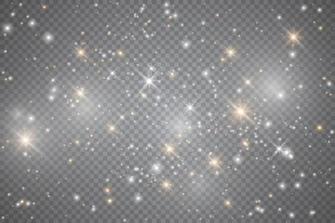 Light glow effect stars. Vector sparkles on transparent background. Christmas Stock Illustration