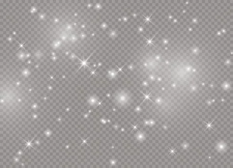 Light glow effect stars. Vector sparkles on transparent background. Christmas Stock Illustration