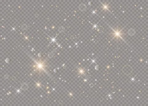 Light glow effect stars. Vector sparkles on transparent background. Christmas Illustrazione stock