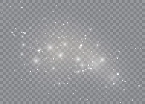 Light glow effect stars. Vector sparkles on transparent background. Christmas Stock Illustration