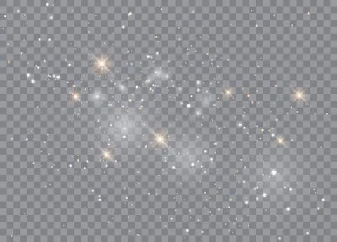 Light glow effect stars. Vector sparkles on transparent background. Christmas Stock Illustration