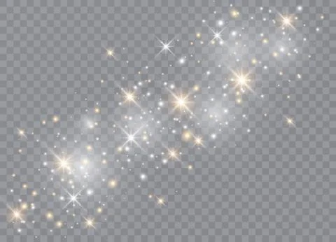 Light glow effect stars. Vector sparkles on transparent background. Christmas Stock Illustration