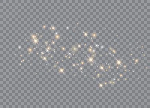 Light glow effect stars. Vector sparkles on transparent background. Christmas Stock Illustration