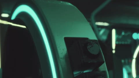 Light glow in a futuristic setting with technology and control panels Stock Footage 344854475