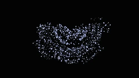 Light glowing geometric shape made of many particles with slow motion in space. Stock Footage 168088943