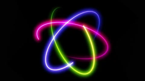 Light glowing neon shape animation Stock Footage 169874624