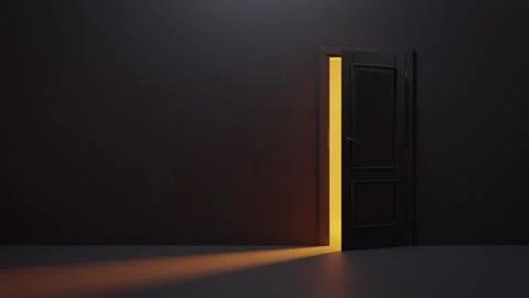 Light going through the open door Stock Footage 270878788
