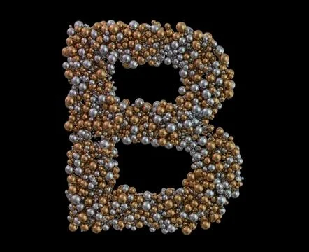 Light gold letter B on the background. 3D Stock Illustration