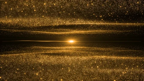 Light gold wave beautiful particle background business corporate digital wave Stock Footage 129486341