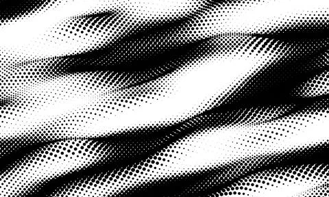 Light gradient halftone dots grunge wide background. Monochrome gradient Stock Illustration