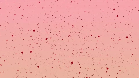 On a light gradient pink background, there are many red falling hearts. Animated Stock Footage 253061485