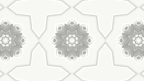 Light gray animated patterns. abstract kaleidoscope background. 3d render Stock Footage 101561549