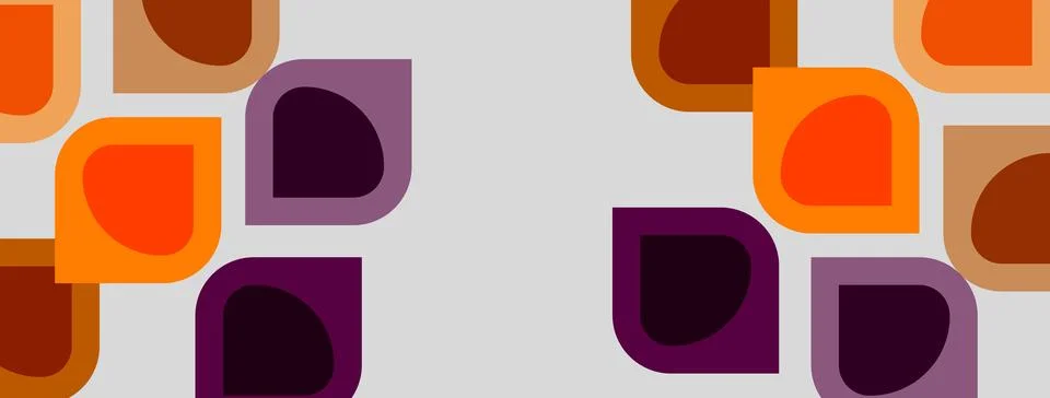 Light gray background with amber flat geometric shapes Stock Illustration