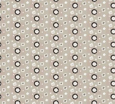 On a light gray background with rectangles, there are small shapes in the d.. Stock Illustration