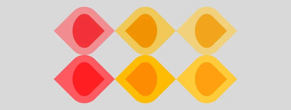 Light gray background with yellow flat drop shapes Stock Illustration