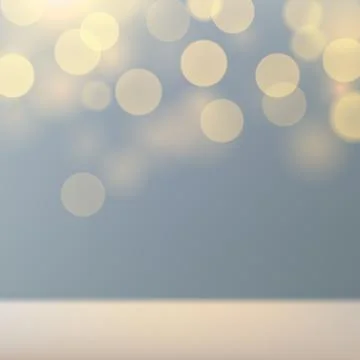 Light gray blue defocused background golden bokeh. Blurred pastel background Stock Illustration