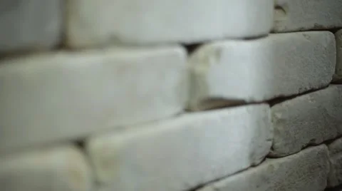 The light gray brick wall Stock Footage 58539648