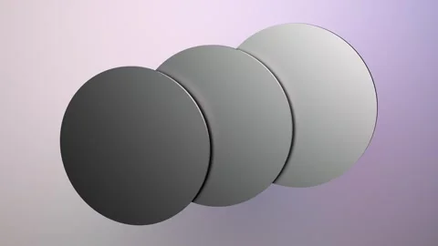 Light gray circles; round shapes on a colored background,animation. 3D render Stock Footage 344964335