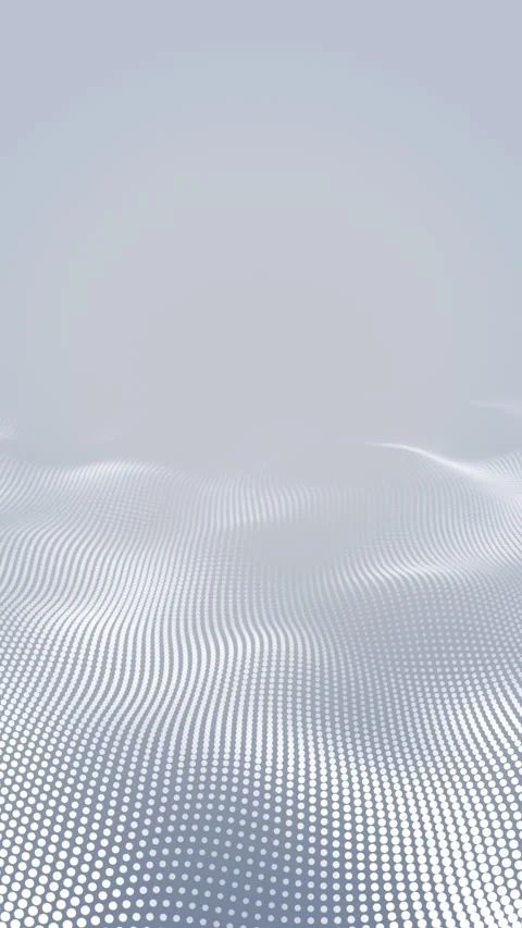 Light gray dot particle terrain flows in soft waves on a clean background Stock Footage 346409316