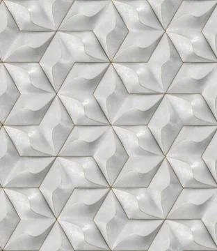 Light gray geometry tiles with gold frayed edges Stock Illustration