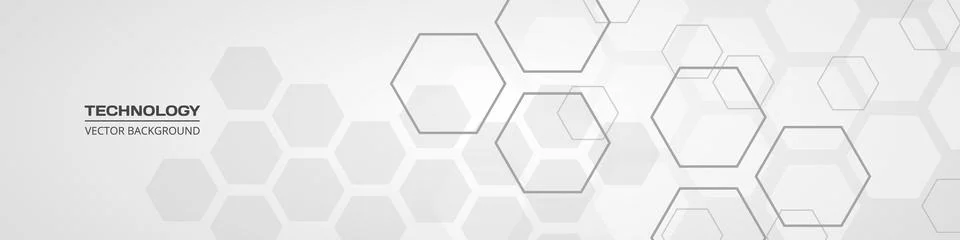 Light gray hexagon technology abstract background soft gradient minimalist Stock Illustration