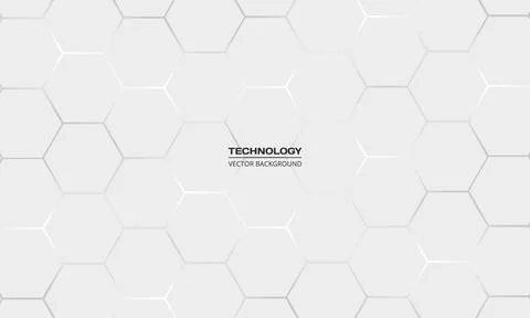 Light gray hexagonal technology abstract white background. 库存插图
