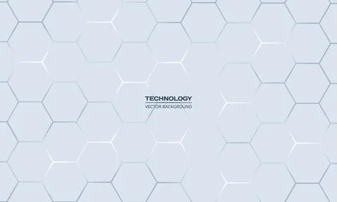 Light gray hexagonal technology vector abstract background. Illustrazione stock