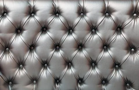 Light gray horizontal elegant leather texture with buttons for background and Stock Photos
