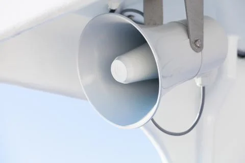 Light gray loudspeaker close-up Stock Photos