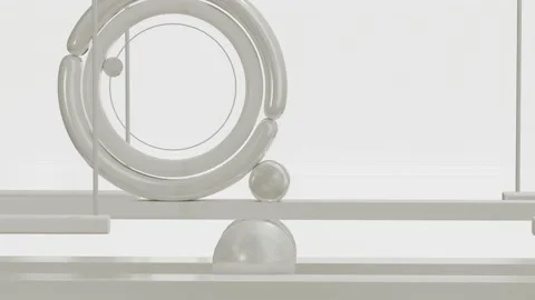 Light gray painted composition. looped three-dimensional background. moving figu Stock Footage 166145157
