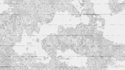Light Gray Plastered Wall With Peeling Paint Texture. 3D rendering illustration Ilustración de archivo