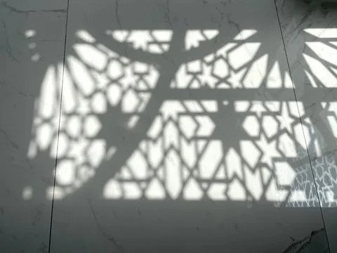 Light Gray shadow Background Islamic Star Ornament, islamic background concept Stock Photos