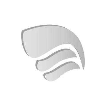 Light gray simple wing icon, isometric 3d style Illustrazione stock