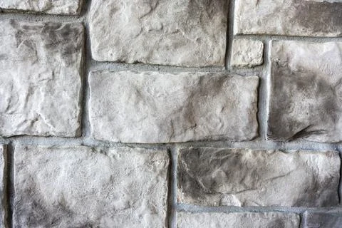 Light Gray Stone Veneer Wall Texture - Close-Up of Natural Masonry Surface Stock Photos