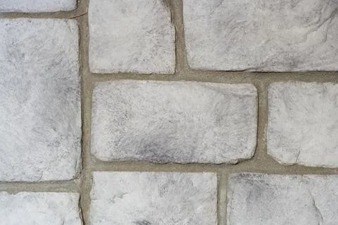 Light Gray Stone Veneer Wall Texture - Natural Masonry Background Stock Photos