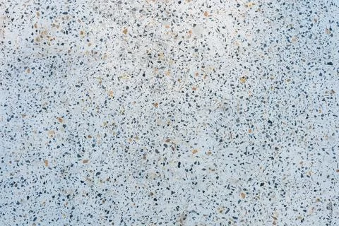 Light gray terrazzo texture featuring colorful stone chips embedded 스톡 사진