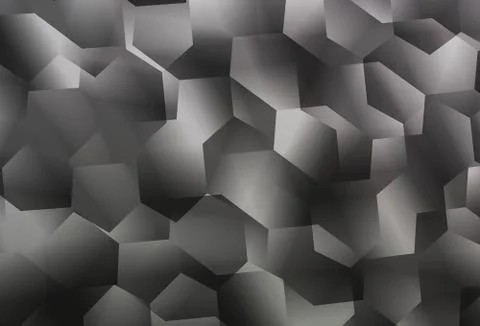 Light Gray vector background with set of hexagons. Illustrazione stock
