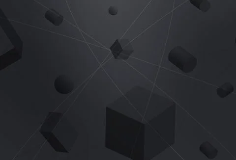 Light Gray vector template with 3D cubes, cylinders, spheres, rectangles. イラスト素材