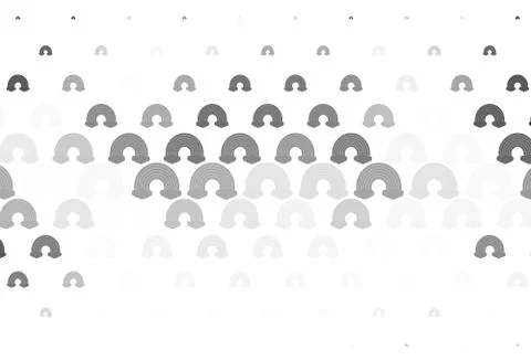 Light Gray vector texture with rainbows, clouds. Illustrazione stock
