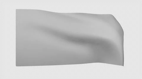 Light Gray Waving Flag Seamless Loop With Alpha Stock Footage 346812125