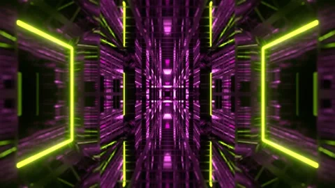Light Green and Pink Endless Tunnel into Digital Background VJ Loop in 4K Stock Footage 310777327