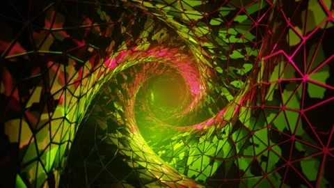 Light Green and Pink Infinity Spiral Shimmer Portal Background VJ Loop l 4K Stock Footage 298195423