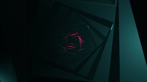 Light Green and Pink Sci-Fi Spiral Neon Strobe Corridor Background VJ Loop l Stock Footage 297077449