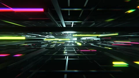 Light Green and Pink Sci-Fi Cybernetic Strobe Array Background VJ Loop l 4K Stock Footage 302560564