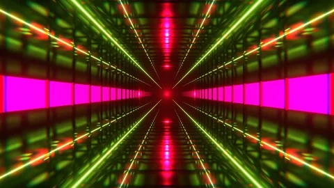 Light Green and Pink Square Neon Tunnel Background VJ Loop 4K Stock Footage 294909148