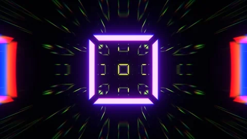 Light Green and Purple Fast Stream of Neon Squares Strobe Lights Flashing Ba Stock Footage 334717870