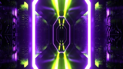 Light Green and Purple Sci-Fi Cybernetic Strobe Tunnel Background VJ Loop l  Stock Footage 304060132