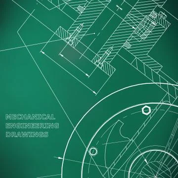 Light green background. Backgrounds of engineering subjects. Technical illust Illustrazione stock