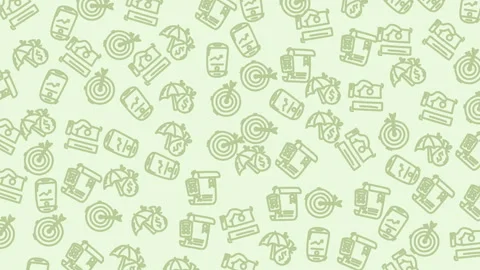 Light green background with repeating icons Stock Footage 332404718